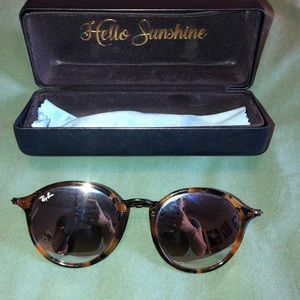 Ray ban reflective round frame glasses